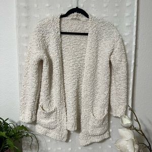 White Teddy Cardigan with Pockets